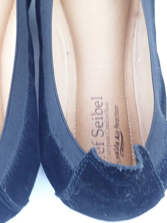 Joseph Seibel Womens 38 US 7/7.5 Pippa Black Suede Comfort Ballet Slip On Flats - Picture 6 of 11